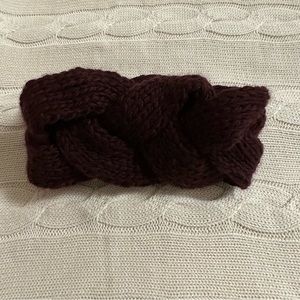 ALDO Women’s Knit Braid Winter Headband / Ear Warmer Burgundy